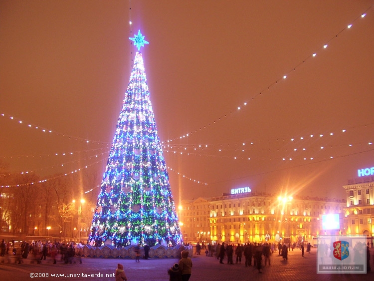 Главная Рождественская елка Беларуси на Октябрьской площади